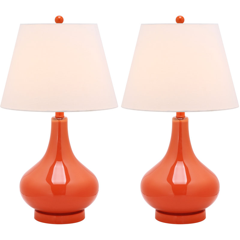 Ensemble de lampes de table H 24 po Akeim, Orange sanguine