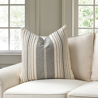 French Stripe Striped Cotton Blend Pillow Cover