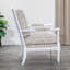 Fauteuil Spindle, finition blanche, tissu cachemire taupe