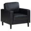 Chaise d'appoint avec accoudoirs rembourrés en tissu d'ameublement de couleur noire Lalittah-794454308