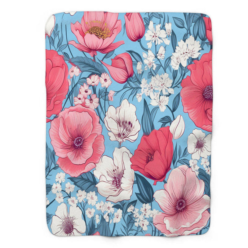 Blossom Bud - 1 pièce Sherp Premium Couverture WB_FL_100624_0068, L 50 po x L 60 po