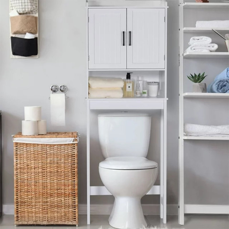 Rangement au-dessus de la toilette Naeshawn, Blanc
