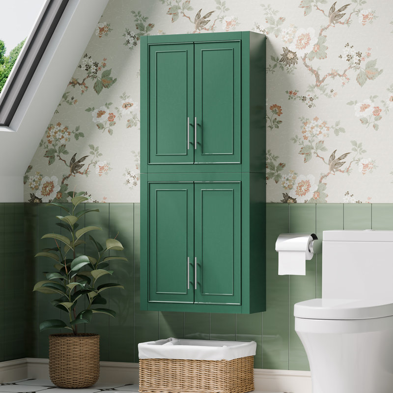 Armoire de rangement moderne avec tablettes réglables, Vert