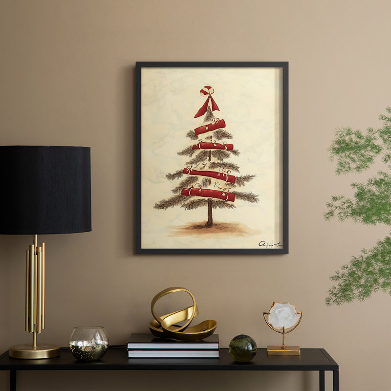 «Christmas Holiday Art CDLXV», reproduction d'art encadrée - bois massif, Noir, noir, noir, noir, H 30 po x l 24 po