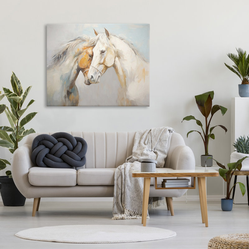 " Grey Horse Hugs " by Ramona Murdock, 36" H x 48" W