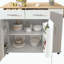 Îlot de cuisine avec abattant, chariot de rangement de cuisine avec organisateur à 3 niveaux, support de rangement interne, chariot de cuisine sur roulettes avec porte-serviettes, 2 tiroirs, pour la cuisine, blanc-2065369956