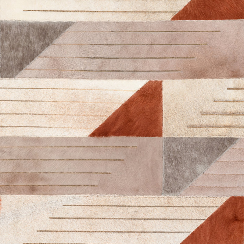Art Hide X Greg Natale Cowhide Block Print Area Rug, Rectangle 5' x 8'