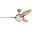 Nickel brossé 46 po Arcadia Ventilateur de plafond intérieur avec pales réversibles en hêtre / érable vieilli et télécommande