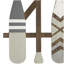 Wood Arrow and Stripe Patterned Paddle Home Wall Decor with Muted Blue Accents-1353666128
