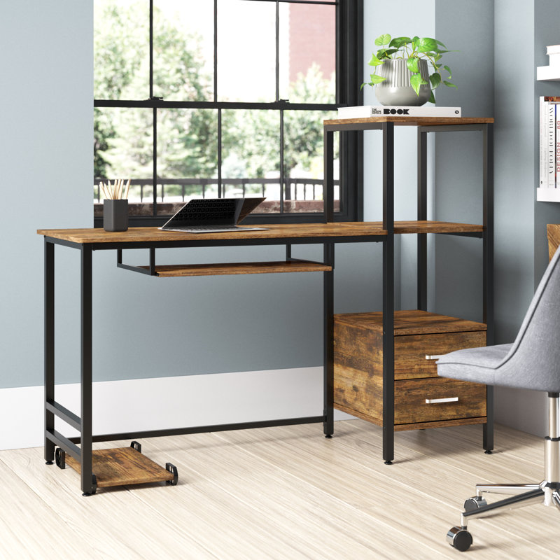 Escalon Steel Computer Desk, Coffee