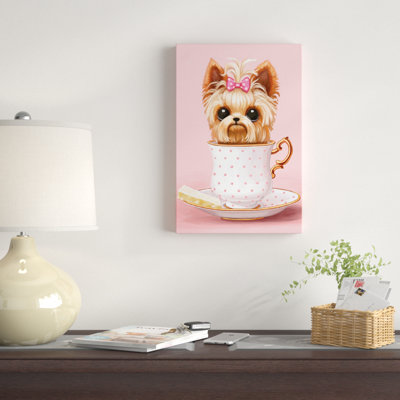 Yorkie dans une tasse de thé, art sur toile