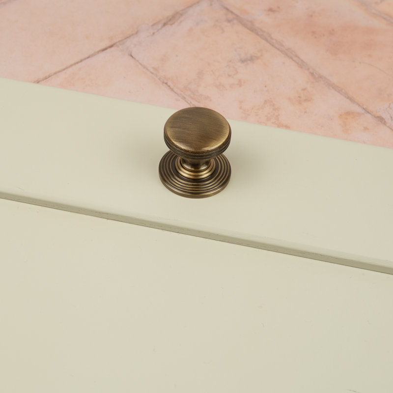 28mm Antique Brass Layered Round Cabinet Knob