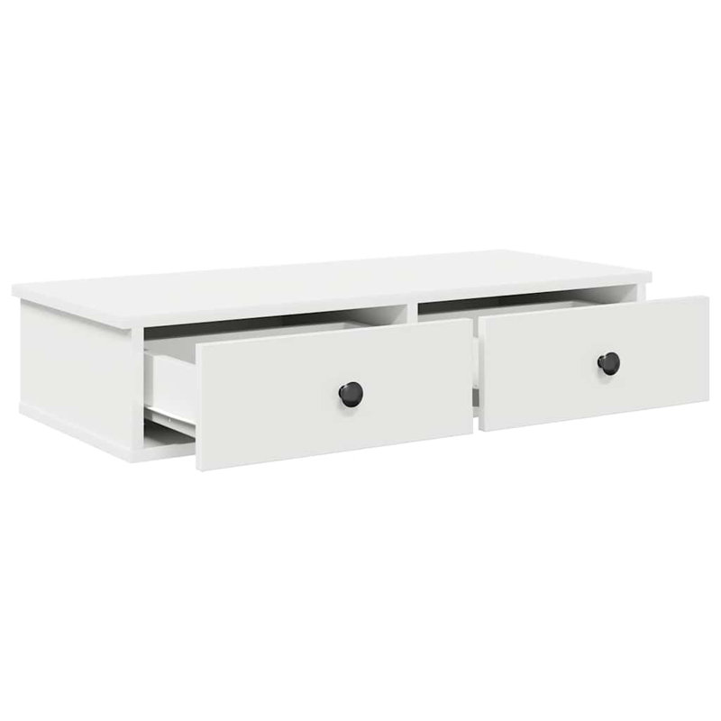 113-9 Wall Mounted Shelf, 17cm H x 80cm W x 31cm D, White