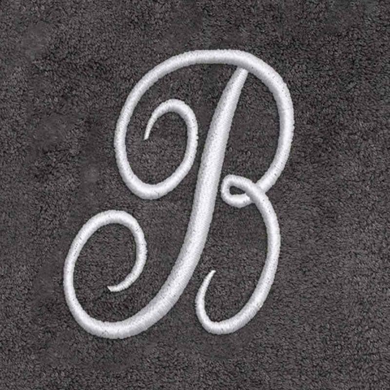 Winston Porter Granite/Silver Script Monogram Bath Towel Letter B