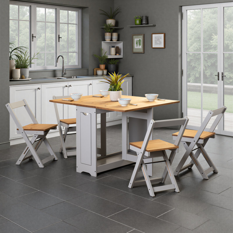 Palmateer 4 - Person Dining Set, Slat Grey