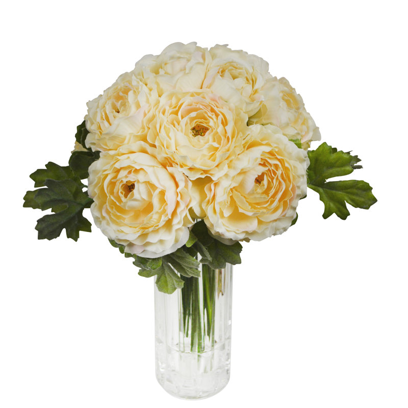 11" Ranunculus Centerpiece Bouquet, Beige