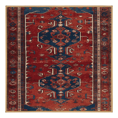 Tapis brun turc lavable à la machine