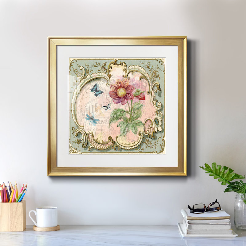 «Classical Flower II» par J Paul, reproduction d'art sur papier encadrée, H 34,5 po x l 34,5 po x P 1,5 po