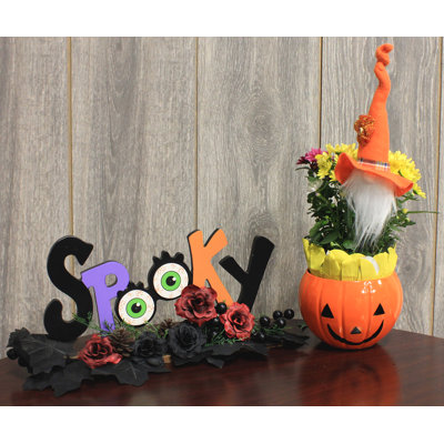 Halloween Gnome with Hat on Pick, Set of 6