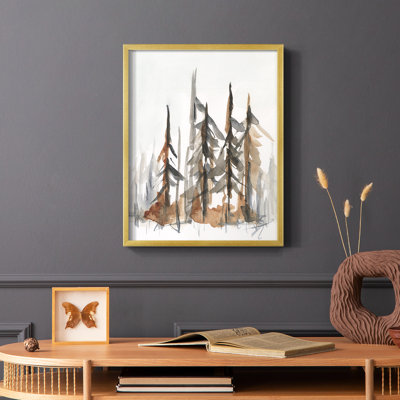 Rustic Evergreens I Framed Print - Solid Wood