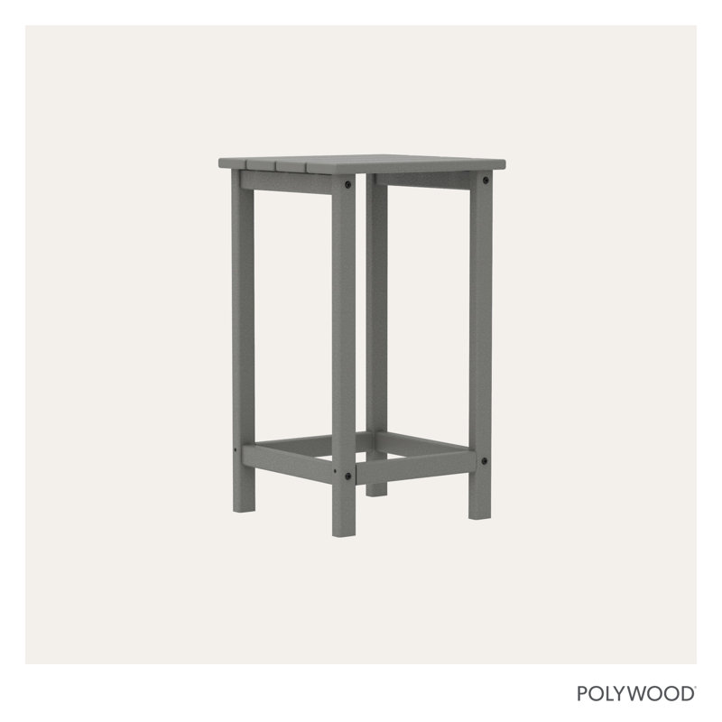 POLYWOOD Long Island 26" Counter Side Table, Slate Gray