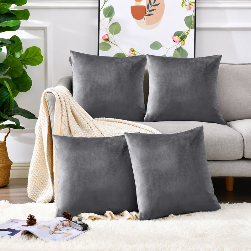 Eva-Sophia Square Scatter Cushion, Charcoal