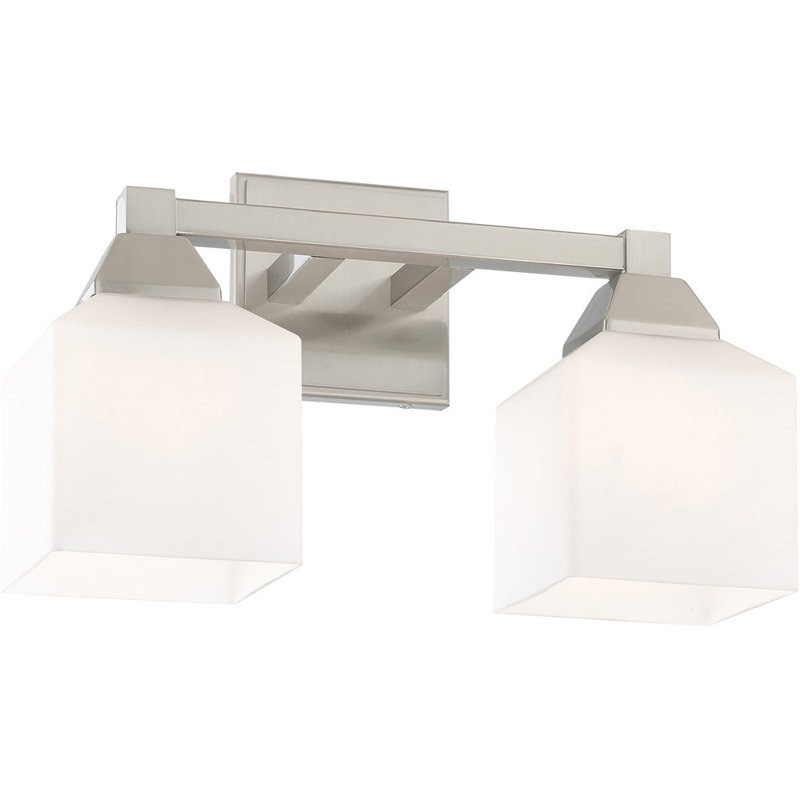 Éclairage pour meuble-lavabo à 2 lumières Bladyn, Nickel brossé
