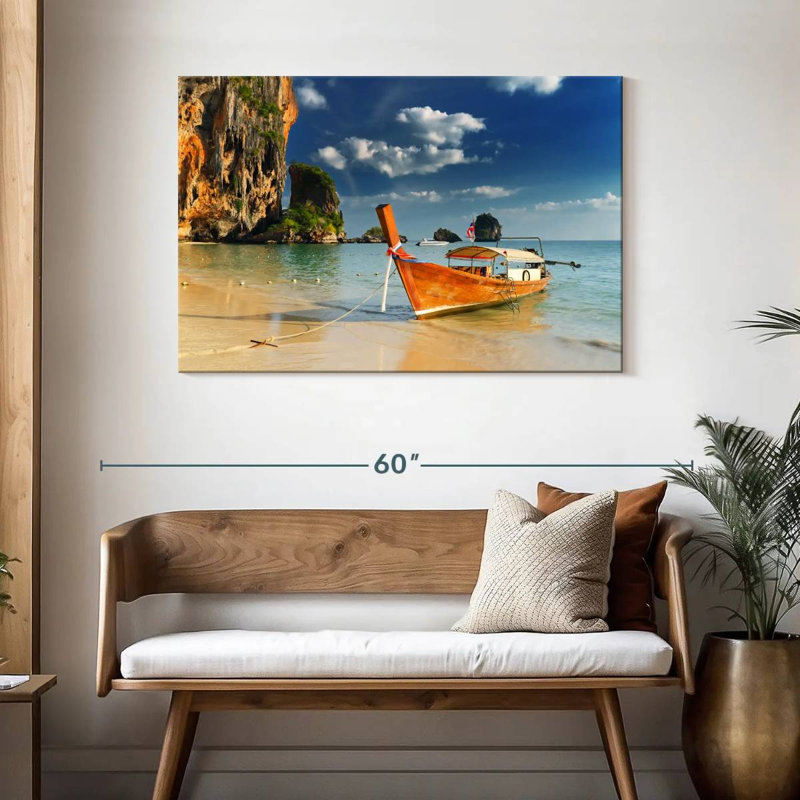 Bateau Mehar à Railay Beach, H 30 po x l 45 po