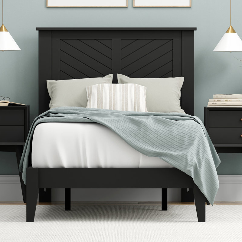 Palmdale Solid Wood Platform Bed, Twin, Black