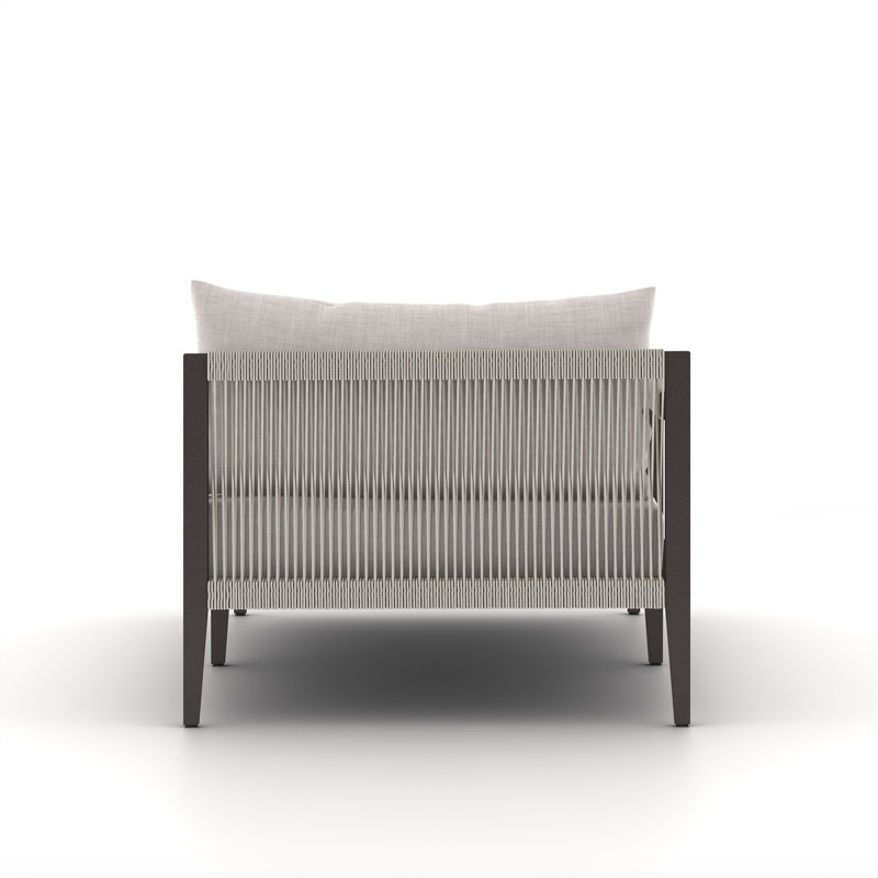 Sherwood Outdoor Teak Chaise Lounge, Microfiber Satin, Black/Gray