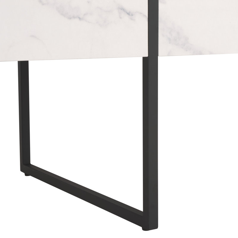 Table basse Fullmore, Blanc, Blanc / noir