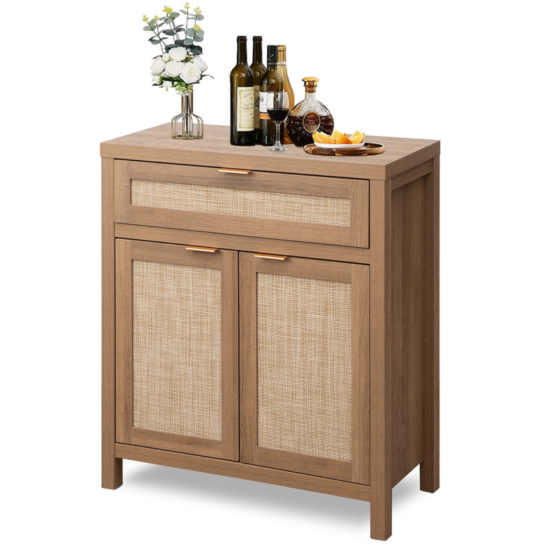 Safura 30'' Sideboard With 1 Drawer and 2 Doors, Natural Oak