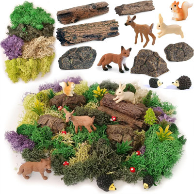 28 Pack Miniature Forest Animal Fairy Garden Accessories DIY Micro Landscape Kit