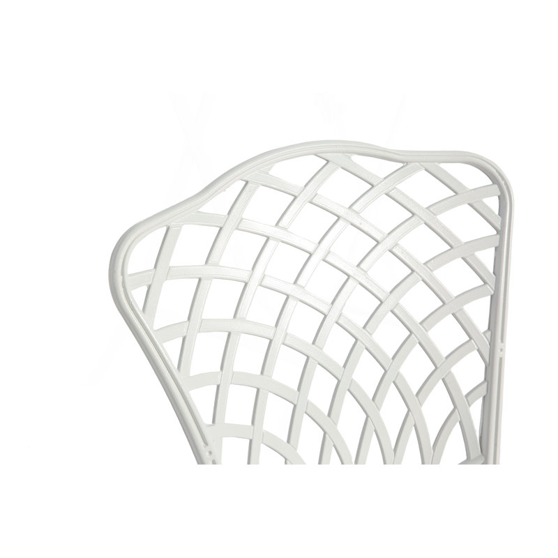Hitesh 3 Piece Rustproof Cast Aluminum Patio Furniture with Cushions for Outdoor Comfort and Durability, White