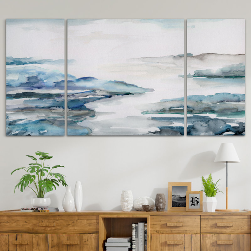 « estuairey ii », reproduction d’image multi-pièces de qualité supérieure sur toile, H 32 po x l 64 po x P 1,5 po