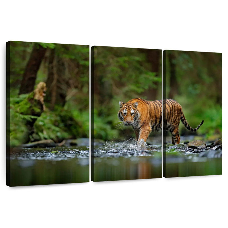 Brampt Tiger In The River, 28" H x 45" W