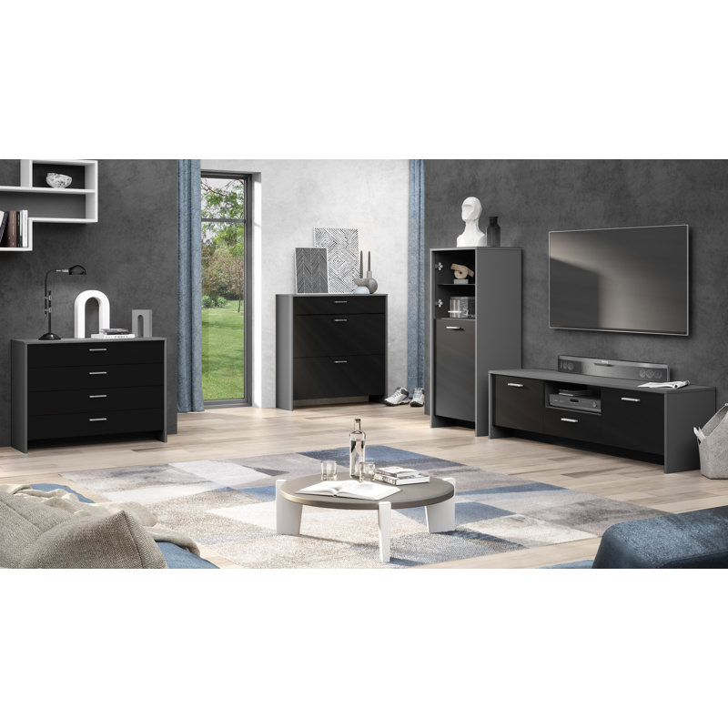 Dunnavent 53 cm W Display Cabinet, Black/Dark Blue