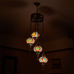 4 - Light Antique Bronze Cluster Pendant