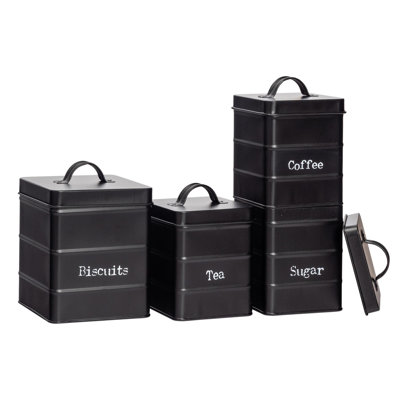Harbour Housewares -  Vintage Metal Kitchen Canisters Set