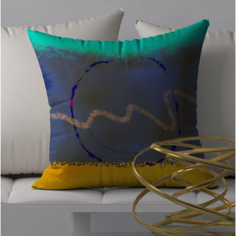 Abstract Reversible Throw Pillow, 24" H x 24" W