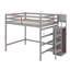 Lit mezzanine double avec garde-robe de rangement-389097639