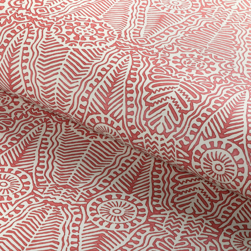 Clare Drayton Geometric Wood Pulp Blend Pretrimmed Roll, Rust
