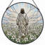 Panneau de vitrail en verre coloré Jesus-2029054016