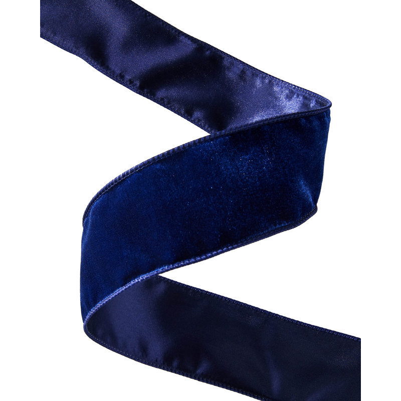 910cm Solid Colour Velvet Ribbon, Navy