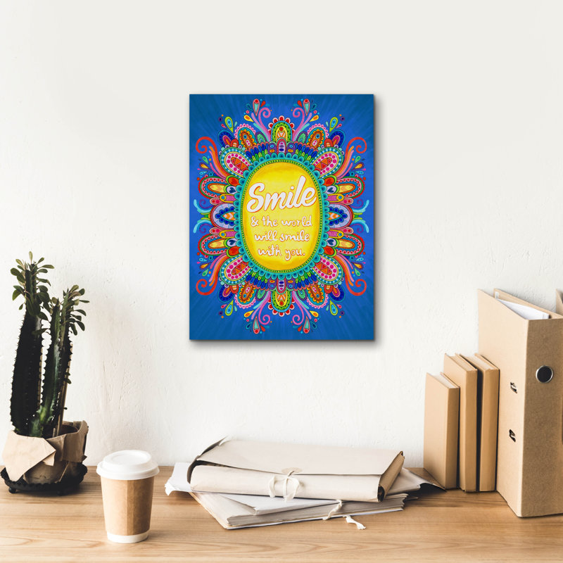 «Smile» par Hello Angel, art mural sur toile, H 16 po x l 12 po x P 0,75 po
