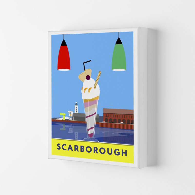 Icecream At Scarborough by Richard O'Neill - Print, 42cm H x 29.7cm W x 4cm D, Wrapped Canvas