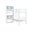 Lit superposé convertible pour enfant avec bibliothèque de rangement, deux lits simples pour enfant avec barrière de sécurité complète et échelle latérale, taille simple sur simple, blanc-132937460