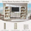 Armoire de salle de bain moderne avec rangement, armoire de rangement en bois arquée cannelée de 34 po de hauteur avec tablettes réglables-311389499-306059498