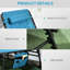 Chaise longue d'extérieur à 5 degrés, siège rembourré, poche latérale et chaise de plage pliante bleue, inclinable à 5 niveaux pour patio, cour, plage