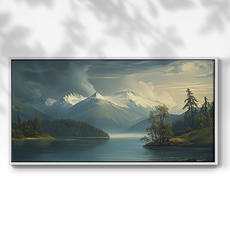 Série paysage - C III - Toile tendue avec châssis encadré - Prêt à être accroché, H 17 po x l 33 po, Blanc